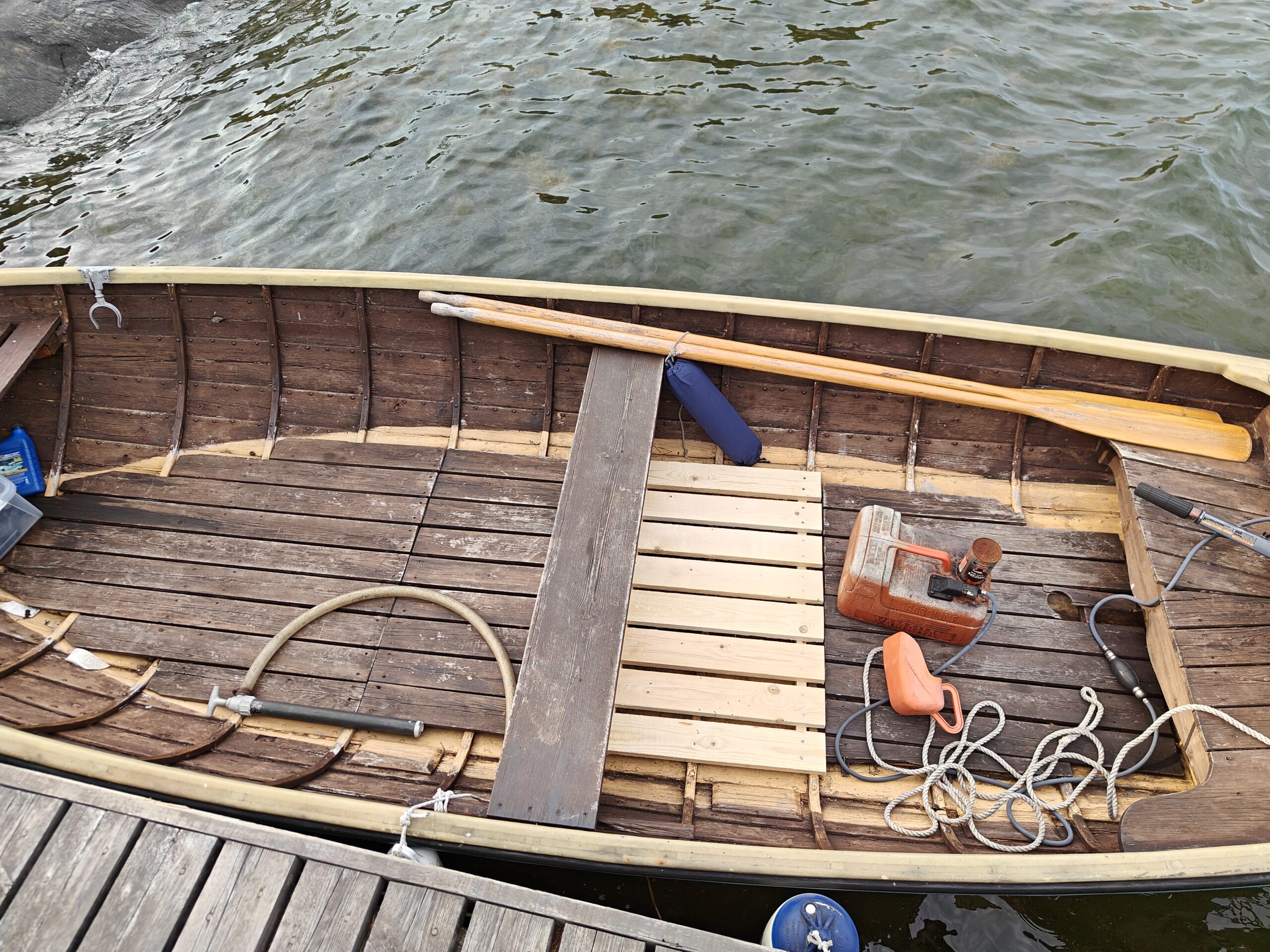 Wood flooring in boat