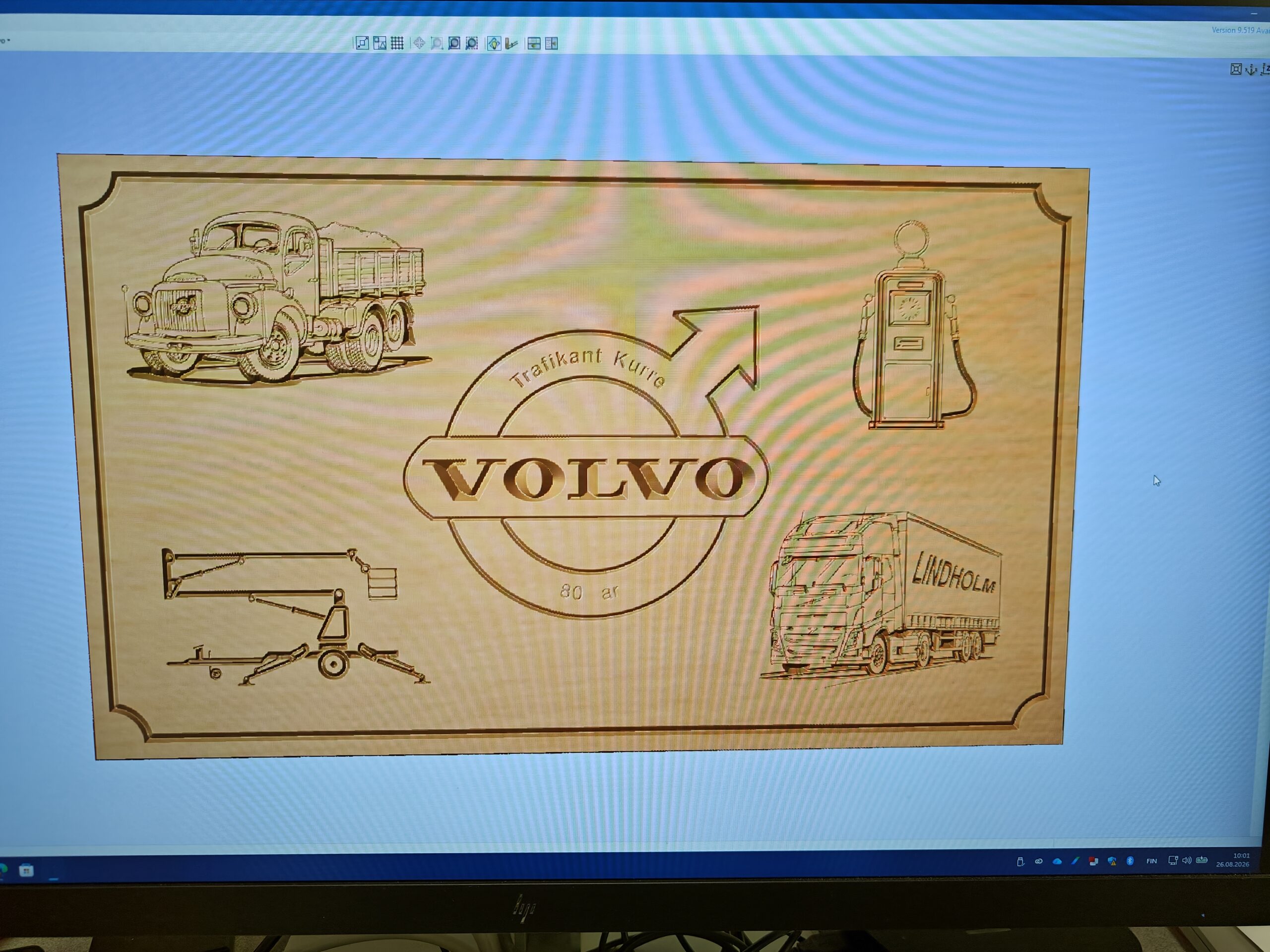 Trucker CNC carved birthday plank